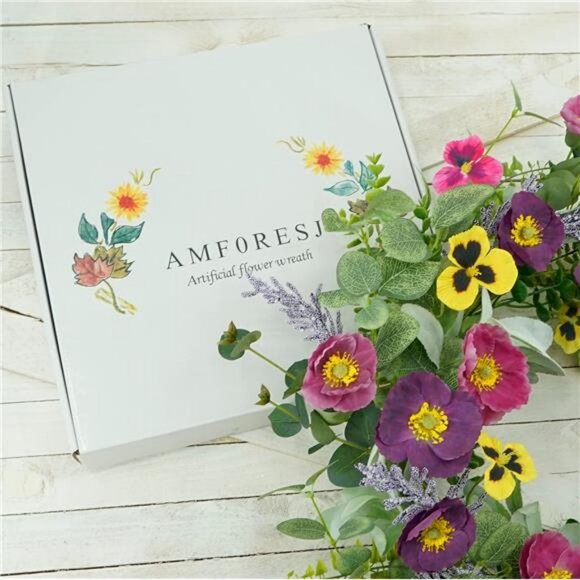 Spring Summer Wreath for front door Summer door wreath with Eucalyptus - Picture 4 of 8